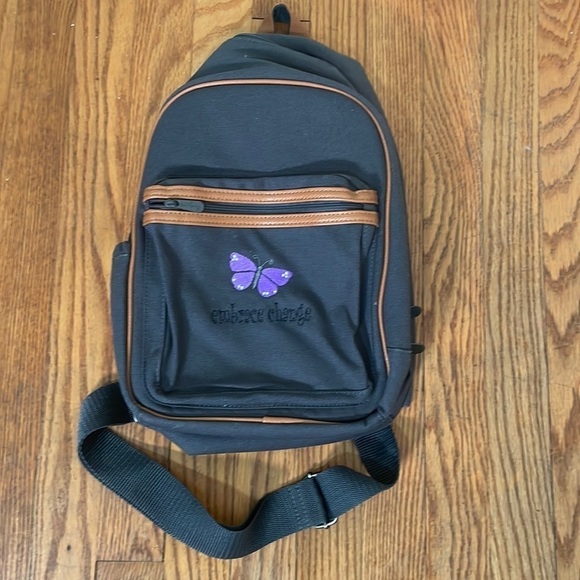 Thirty- one Sling Back Thermal Bag grey butterfly - Picture 1 of 8